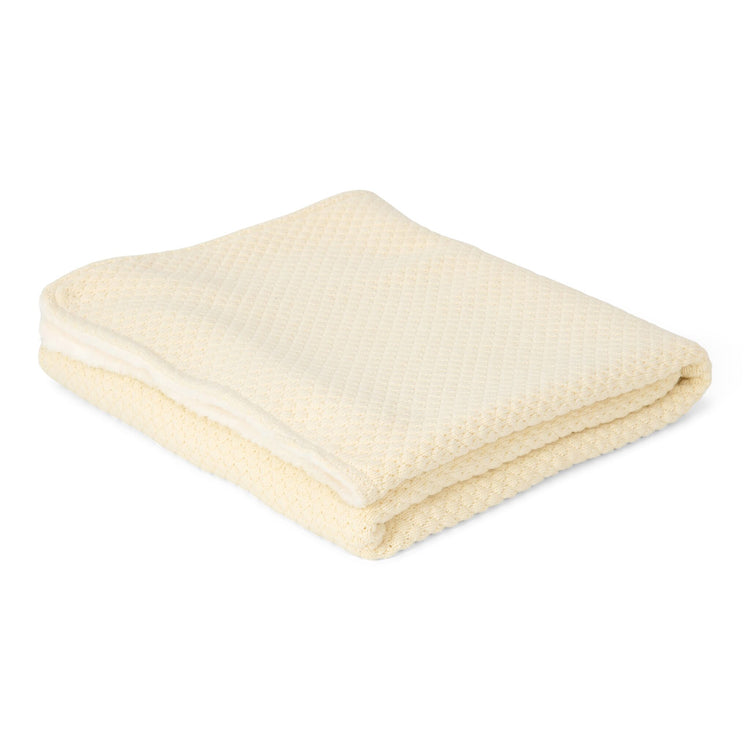 LITTLE DUTCH. Cot knitted/fleece blanket Pure Soft White