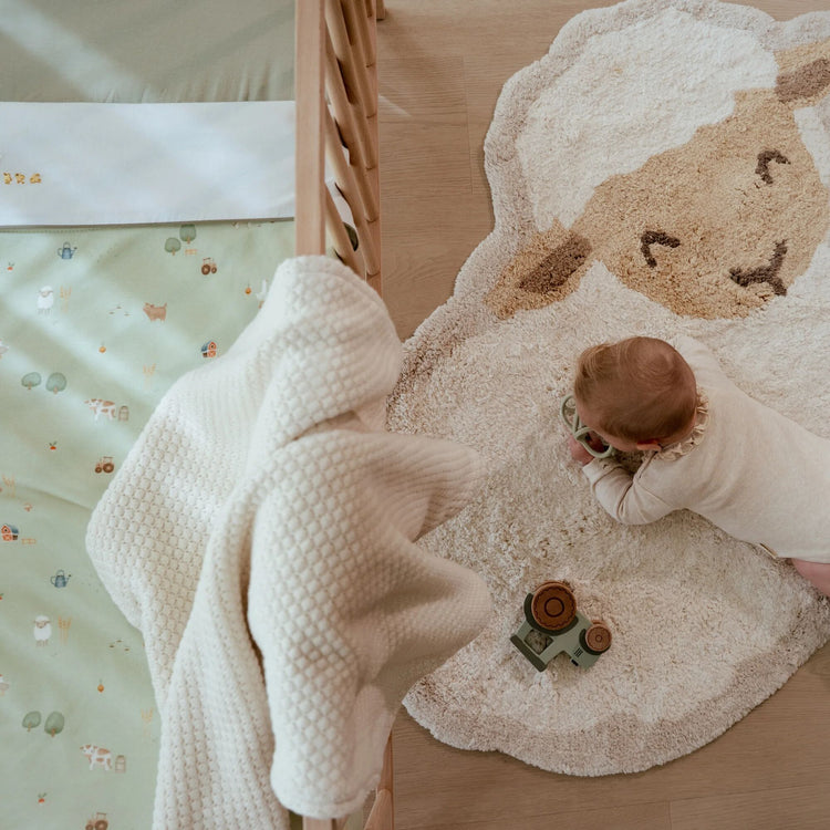 LITTLE DUTCH. Cot knitted/fleece blanket Pure Soft White