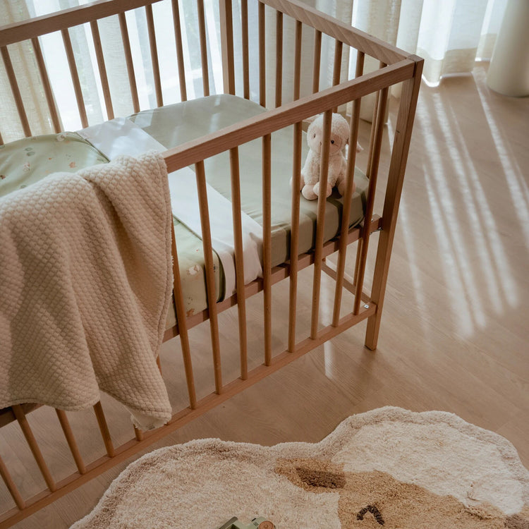 LITTLE DUTCH. Cot knitted/fleece blanket Pure Soft White