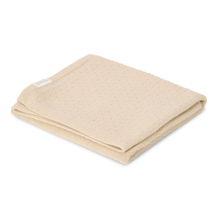 LITTLE DUTCH. Cot knitted blanket Pure Soft Beige 110x140