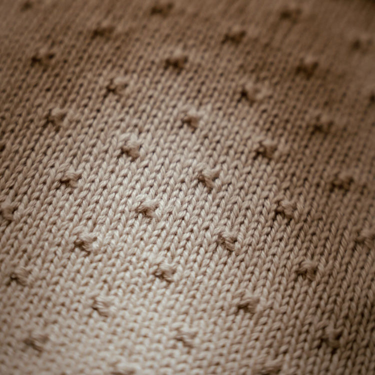 LITTLE DUTCH. Cot knitted blanket Pure Soft Beige 110x140
