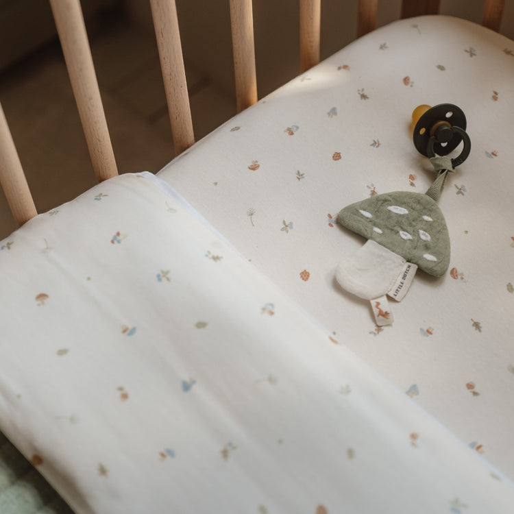 LITTLE DUTCH. Pacifier cloth muslin Mushroom