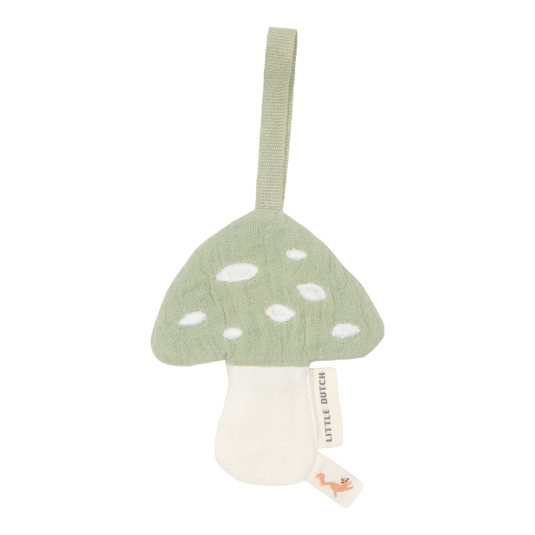 LITTLE DUTCH. Pacifier cloth muslin Mushroom
