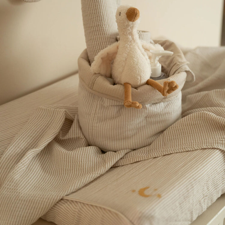 LITTLE DUTCH. Κάλυμμα μαξιλαριού αλλαξιέρας Pure Soft Beige Stripes