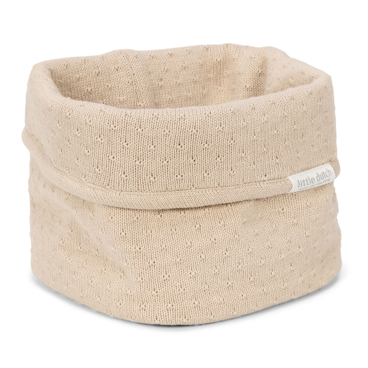 LITTLE DUTCH. Baby storage basket knitted small Pure Soft Beige
