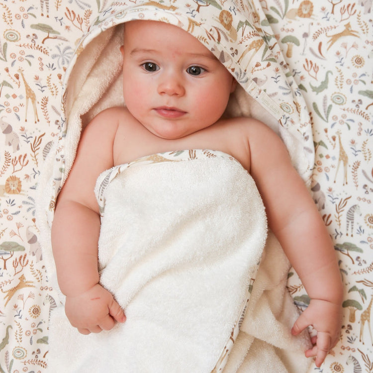 LITTLE DUTCH. Hooded towel Safari Wonders 75x75