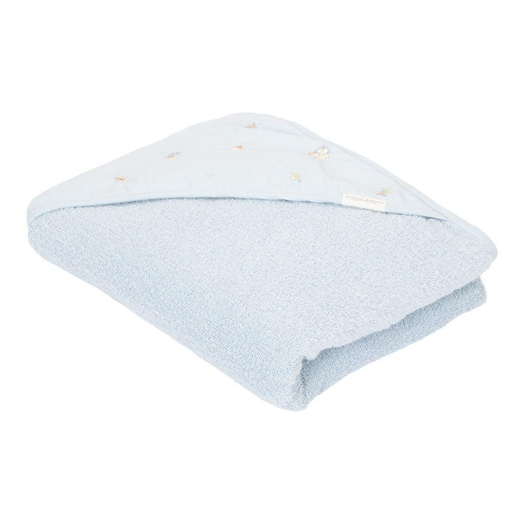 LITTLE DUTCH. Hooded towel embroidered Blue 75x75