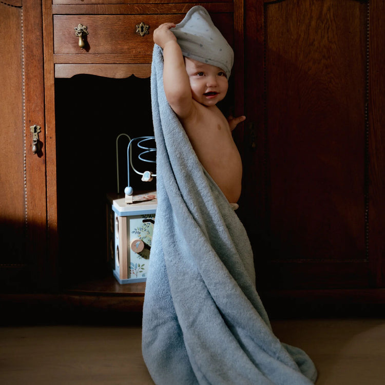LITTLE DUTCH. Hooded towel Pure Denim Blue 75x75