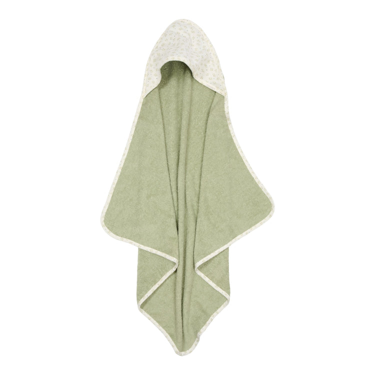 LITTLE DUTCH. Hooded towel muslin Blueberry Leaves 100x100