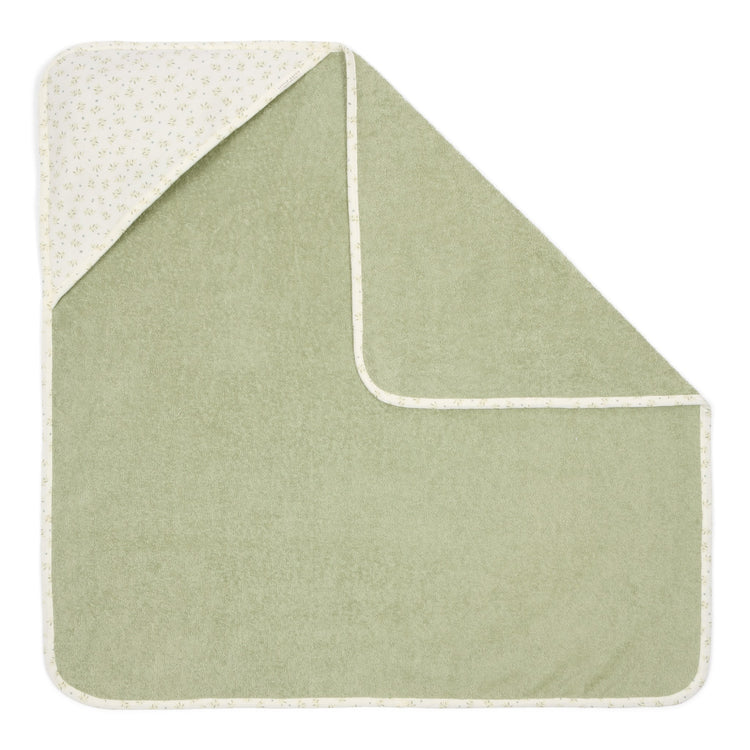 LITTLE DUTCH. Hooded towel muslin Blueberry Leaves 100x100