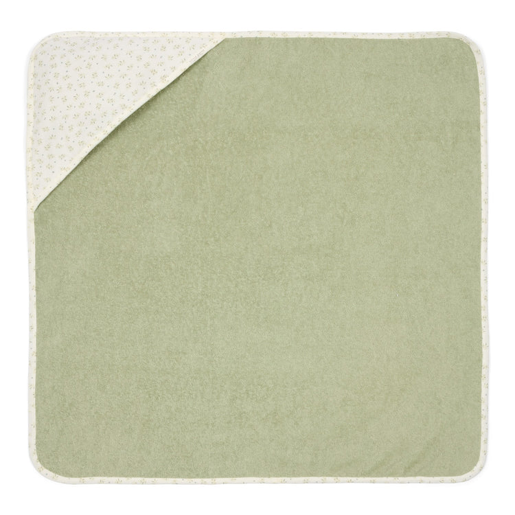 LITTLE DUTCH. Hooded towel muslin Blueberry Leaves 100x100