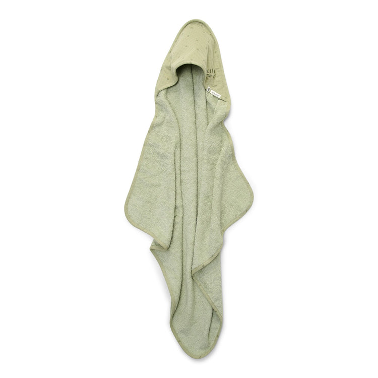 LITTLE DUTCH. Hooded towel Pure Sage 100x100