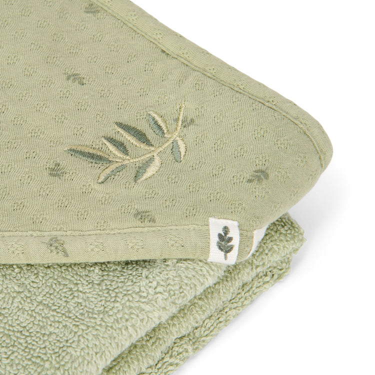 LITTLE DUTCH. Hooded towel Pure Sage 100x100