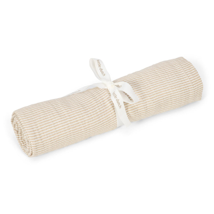 LITTLE DUTCH. Πανάκι αγκαλιάς - ύπνου από μουσελίνα Pure Soft Beige 120x120
