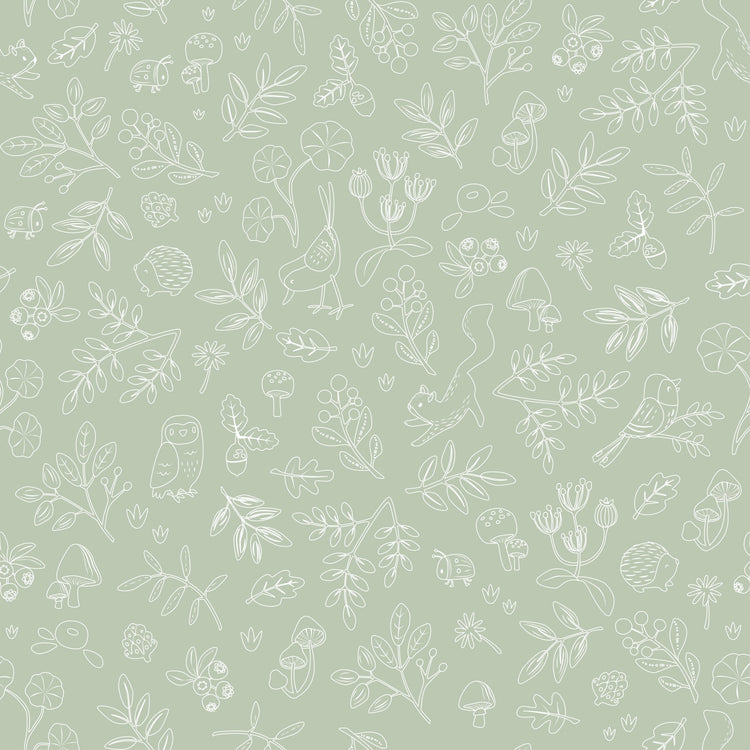 LITTLE DUTCH. Ταπετσαρία τοίχου Forest Wonders Sage