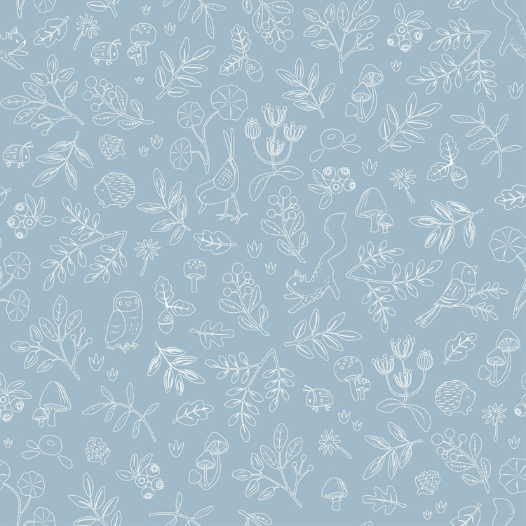 LITTLE DUTCH. Ταπετσαρία τοίχου Forest Wonders Denim Blue