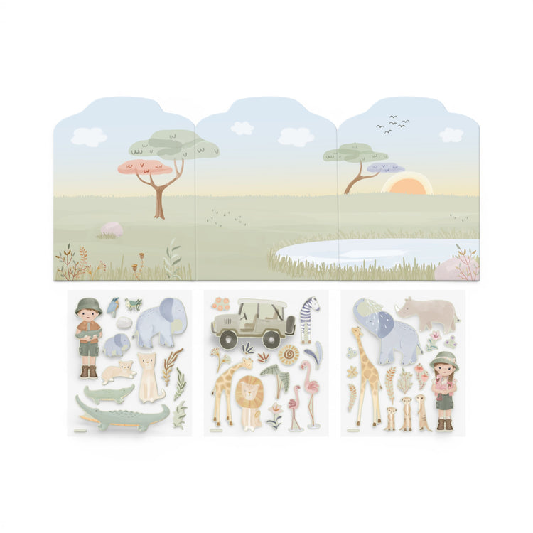 LITTLE DUTCH. Reusable sticker booklet Safari Friends