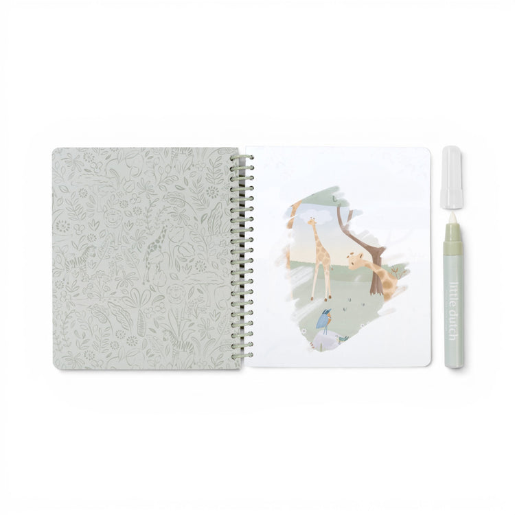 LITTLE DUTCH. Water reveal book Jim Safari Friends