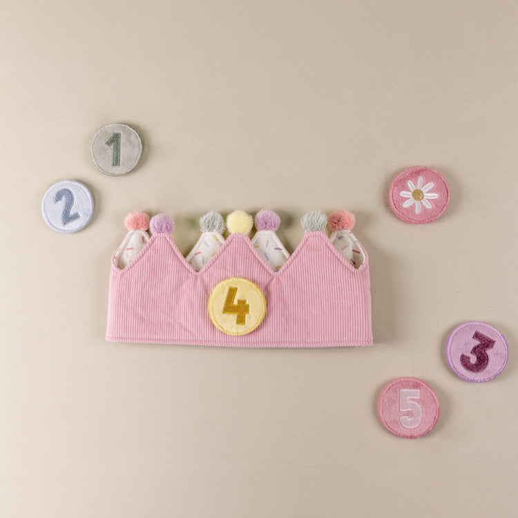LITTLE DUTCH. Birthday Crown with Numbers Pink