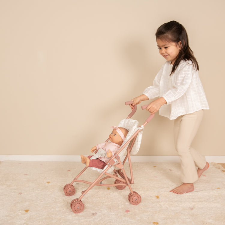 LITTLE DUTCH. Metal Doll Stroller - pink