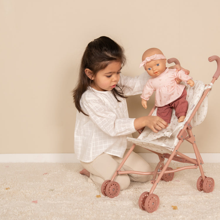 LITTLE DUTCH. Metal Doll Stroller - pink