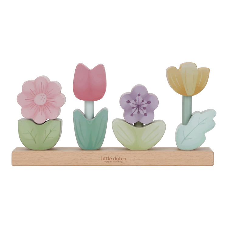 LITTLE DUTCH. Stacking Puzzle Flowers Fairy Garden FSC