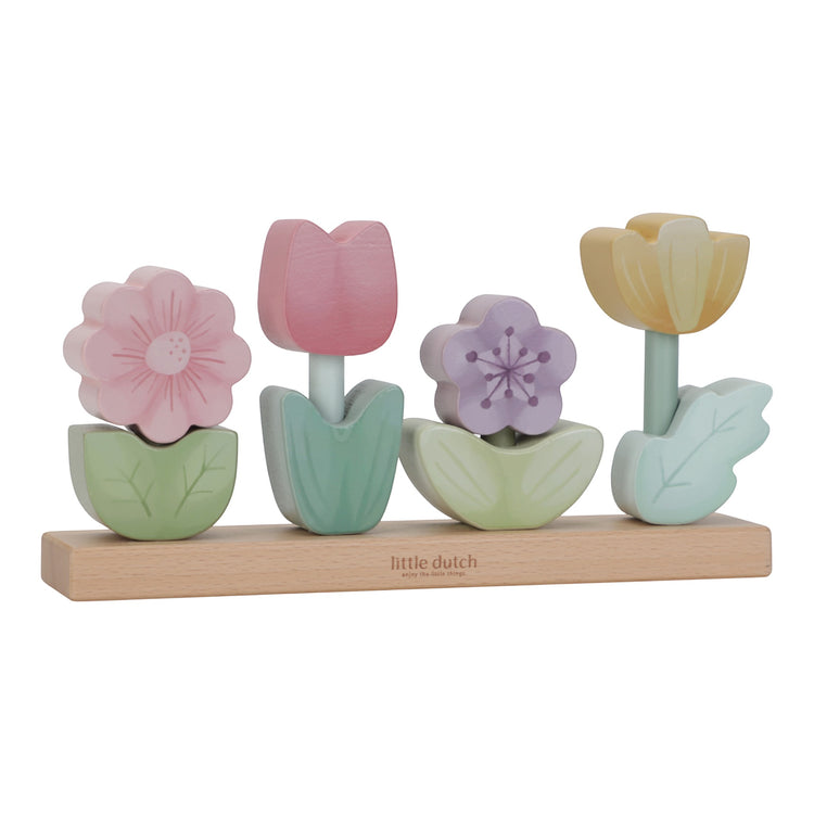 LITTLE DUTCH. Stacking Puzzle Flowers Fairy Garden FSC