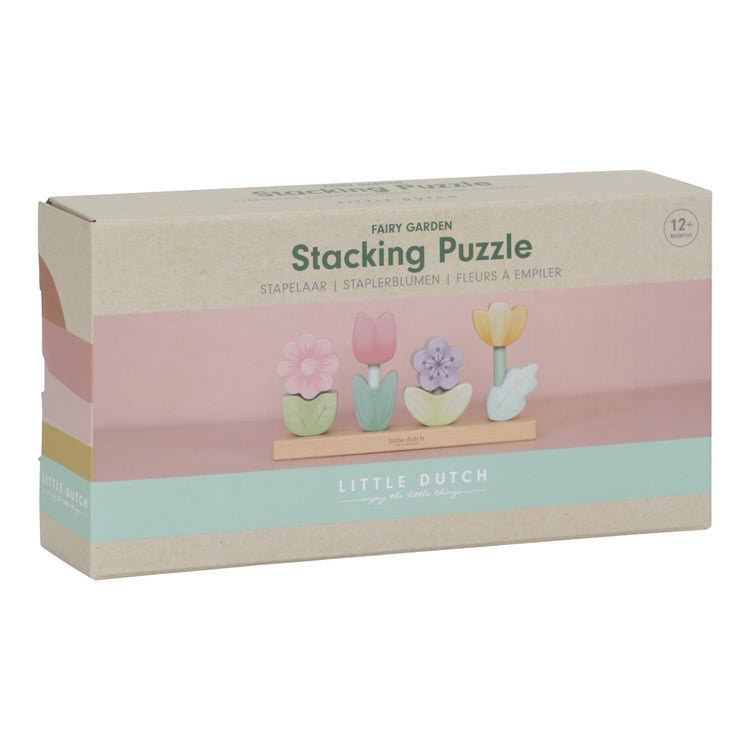 LITTLE DUTCH. Stacking Puzzle Flowers Fairy Garden FSC