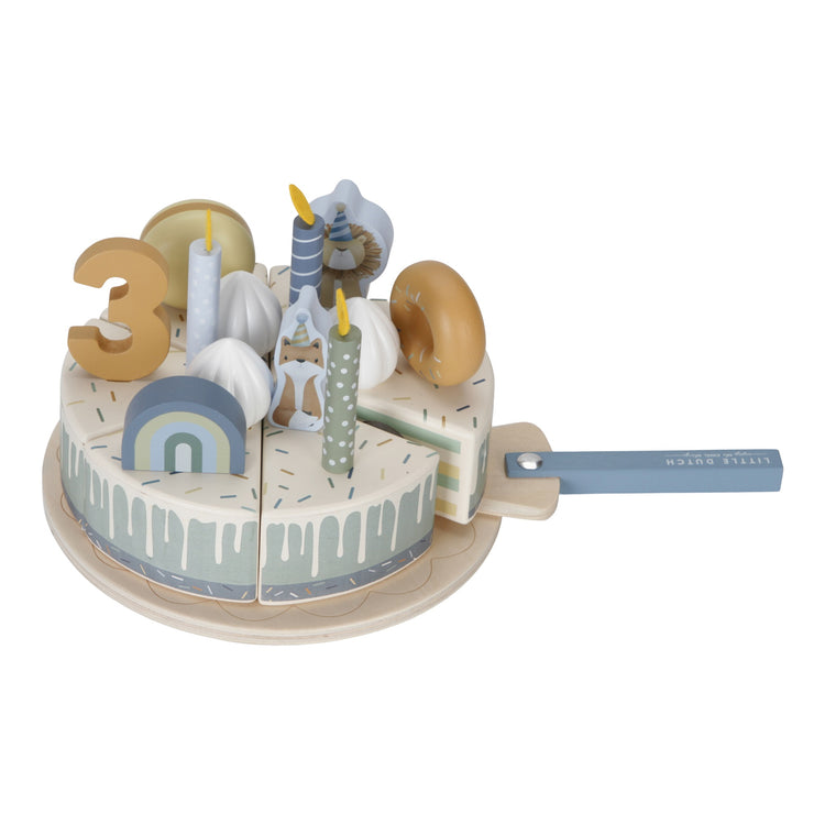 LITTLE DUTCH. Little Dutch Wooden birthday cake blue FSC