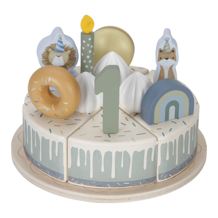 LITTLE DUTCH. Little Dutch Wooden birthday cake blue FSC