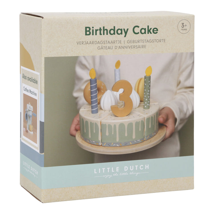 LITTLE DUTCH. Little Dutch Wooden birthday cake blue FSC