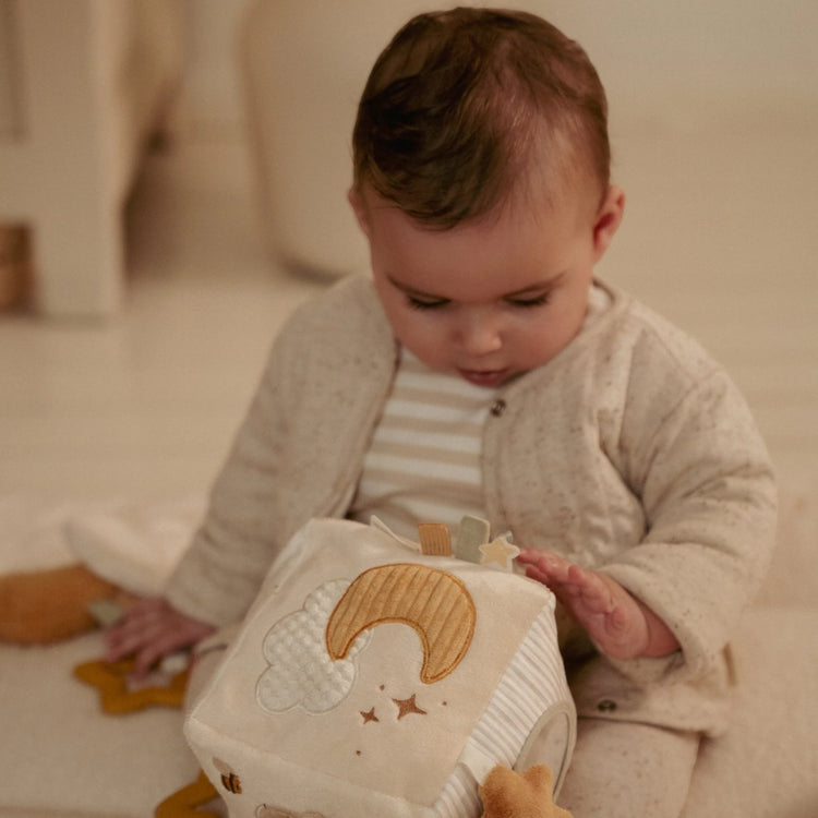 LITTLE DUTCH. Υφασμάτινος κύβος δραστηριοτήτων Newborn Naturals GRS