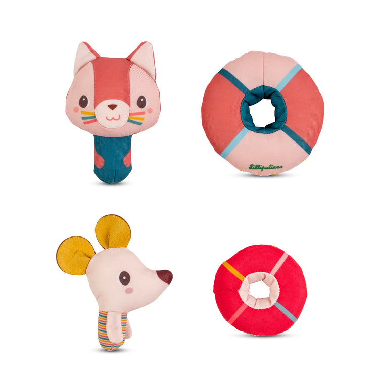 LILLIPUTIENS. Floating Bath Toys - Jeanne the Cat and her Mouse with Floats