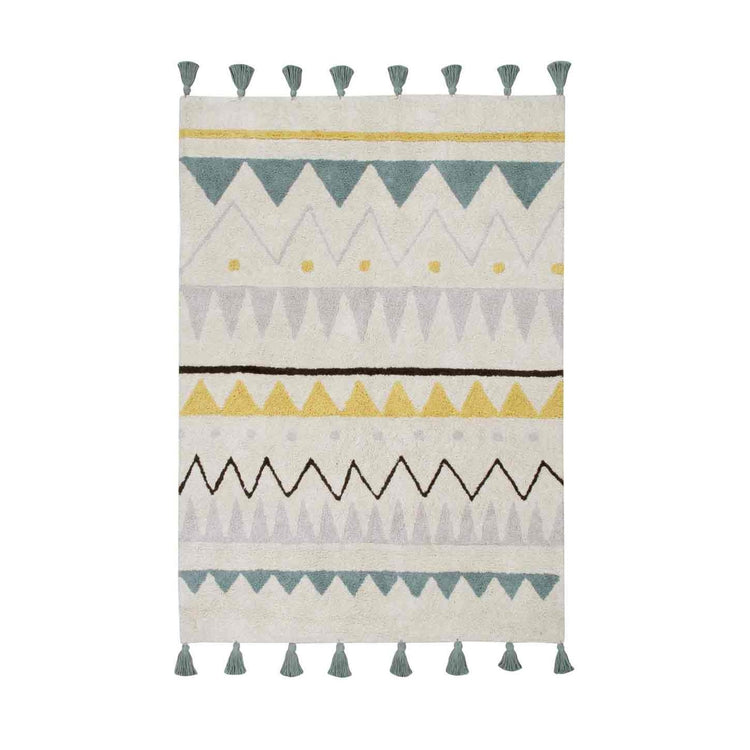 Lorena Canals. Χαλί δωματίου Azteca Natural Vintage Blue 120x160