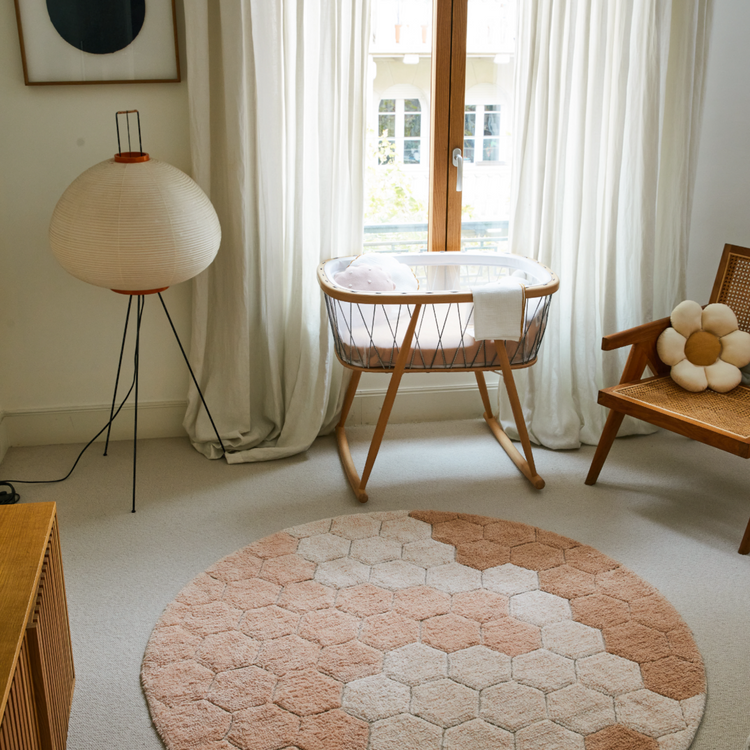 Lorena Canals. Washable rug Round Honeycomb Rose 140 cm