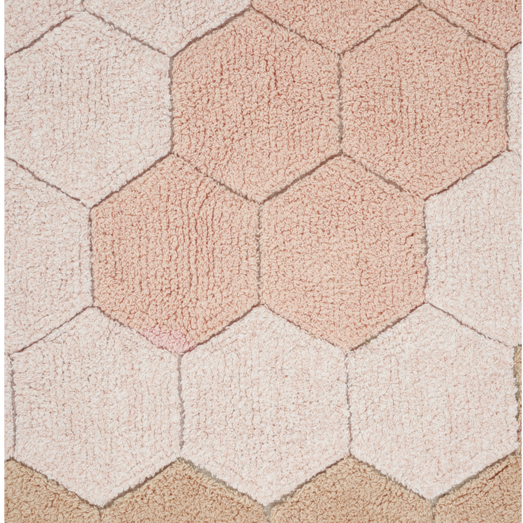 Lorena Canals. Washable rug Round Honeycomb Rose 140 cm