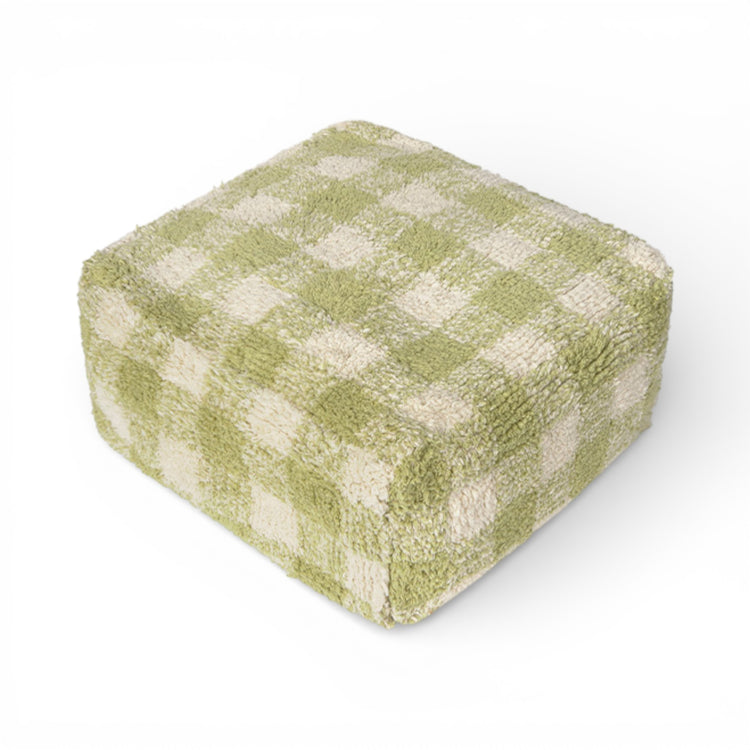 Lorena Canals. Pouf Vichy Matcha 40x40xH20 cm