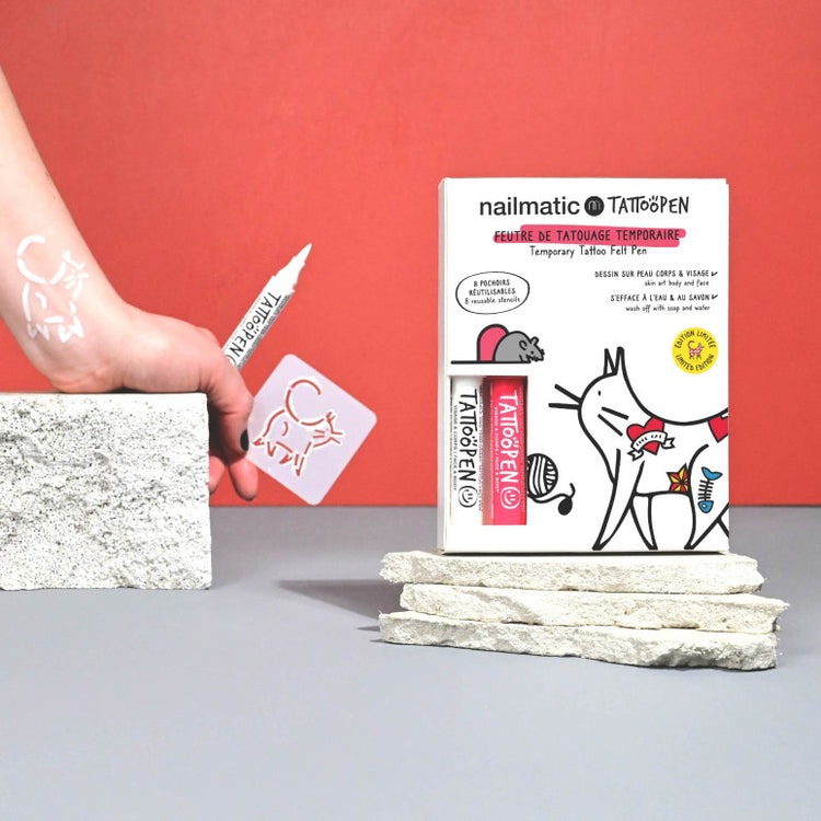 NAILMATIC. Tattoopen duo set The Cat by Ami Imaginaire