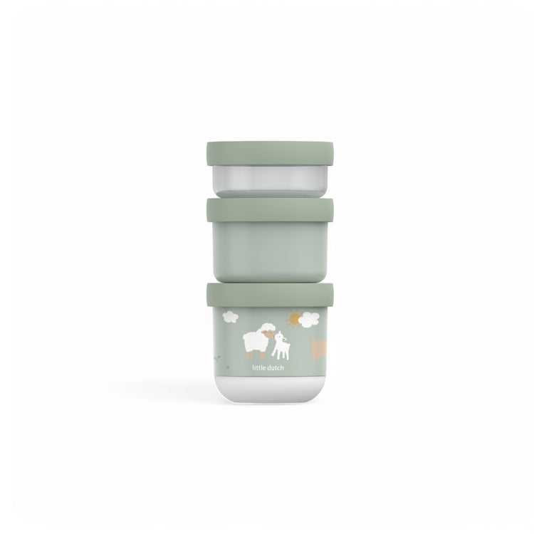 LITTLE DUTCH. Snackbox stack Mio 3 pieces - Little Farm