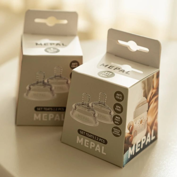 MEPAL. Baby bottles Mio fast (6+ months) flow teats - set of 2 - Transparent