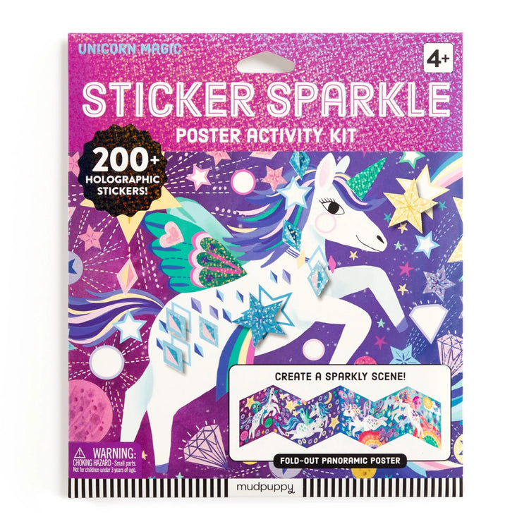 MUDPUPPY. Unicorn Magic Sticker Sparkle Poster Activity Kit
