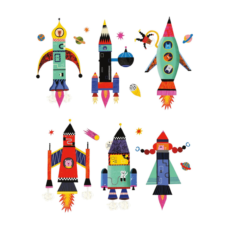 MUDPUPPY. Rocket Ships Magnetic Build-it