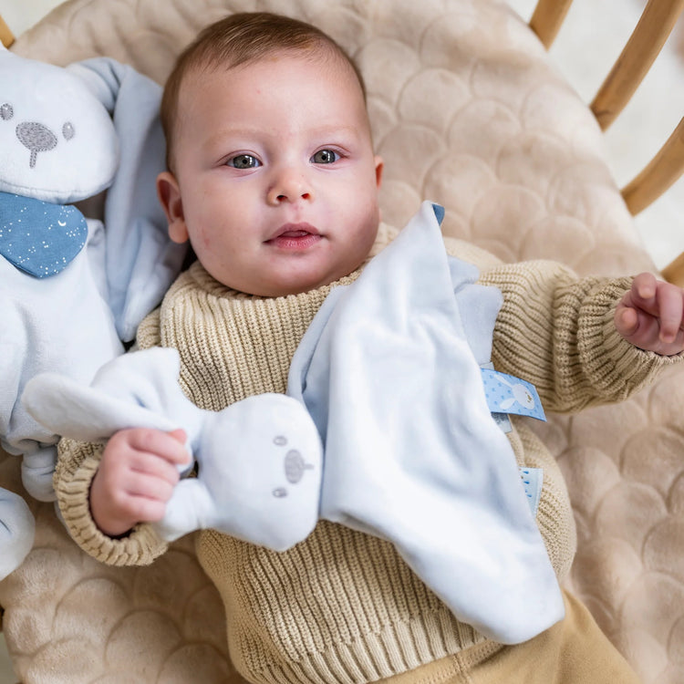 LAPIDOU. Comforter doudou Rabbit glow in the dark (pastel blue)