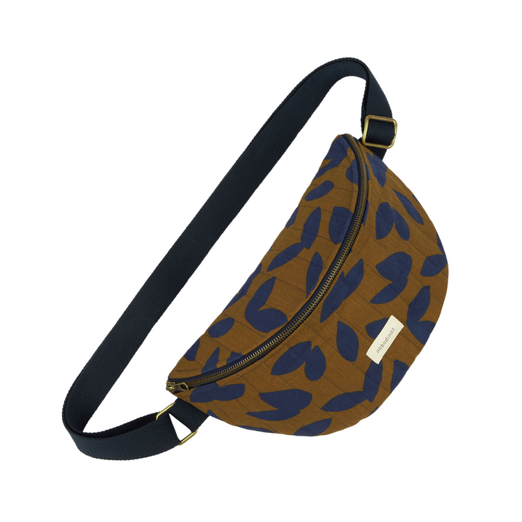 PARIS-TOKYO. Fanny Pack 31x20x10 Blue Leaves