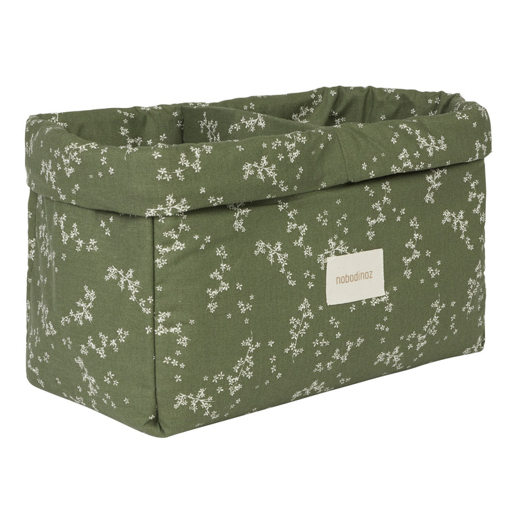 STORIES. Double storage basket Green Jasmine 30x20x15