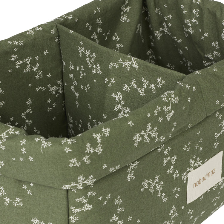 STORIES. Double storage basket Green Jasmine 30x20x15