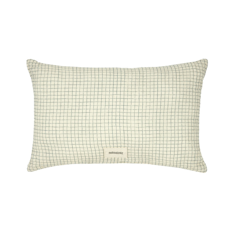 WABI SABI. Rectangular cushion Blue grid 35x23