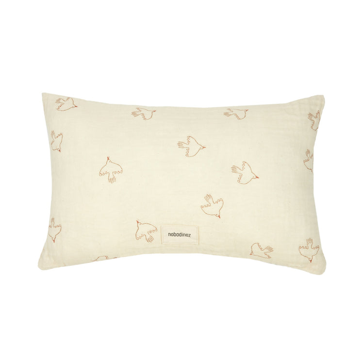 WABI SABI. Rectangular cushion Brown hoshi birds 35x23