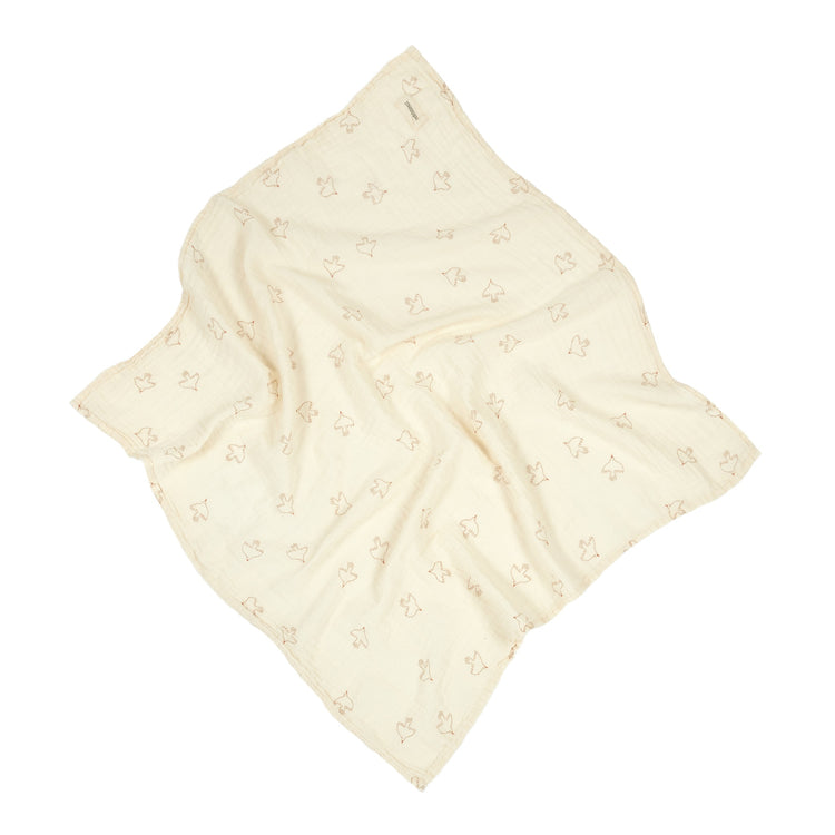 WABI SABI. Birth gift swaddle Brown hoshi birds 70x70