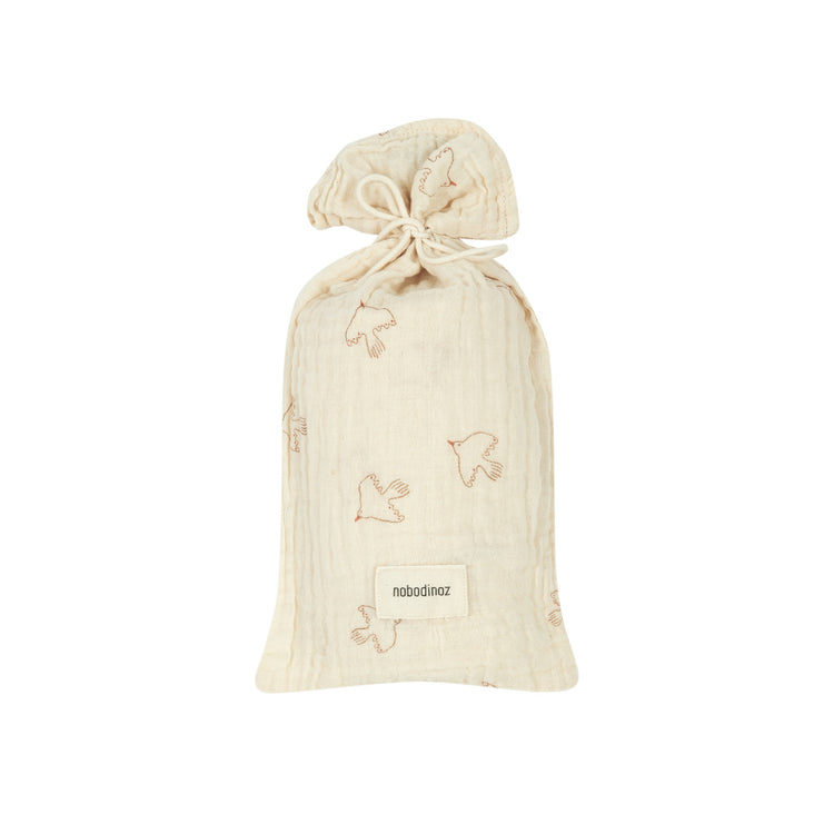 WABI SABI. Birth gift swaddle Brown hoshi birds 70x70